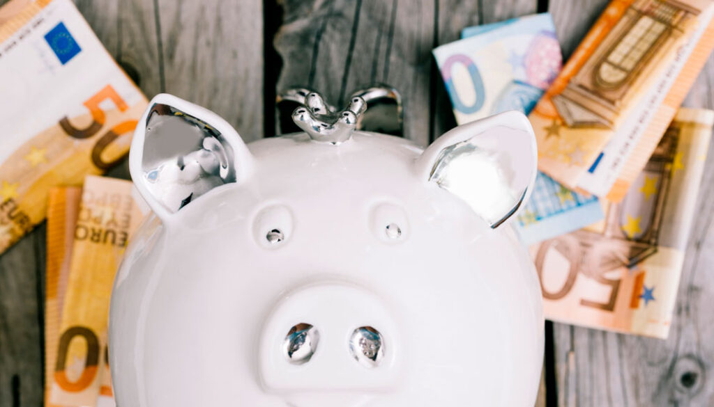 close-up-white-piggybank-s-face-with-euro-banknotes